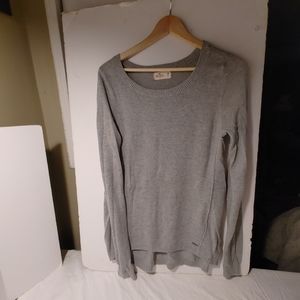 Women's Pull Over Gray Sweater Size M Hollister Long Sleeves